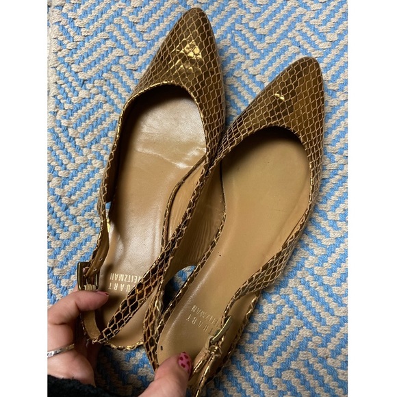 Stuart Weitzman Gold Slingback Flats! Barely worn! - Picture 5 of 5